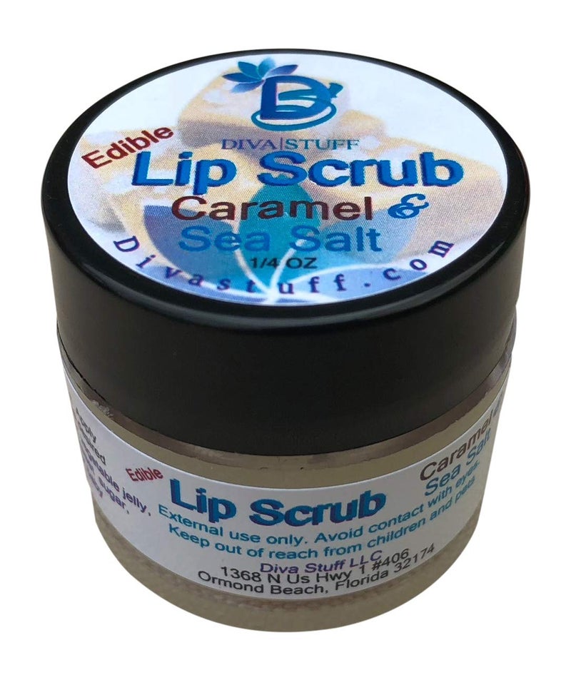 Diva Stuff Ultra Hydrating Lip Scrub for Soft Lips Gentle Exfoliation Moisturizer Conditioner Caramel Sea Salt oz Made in the USA