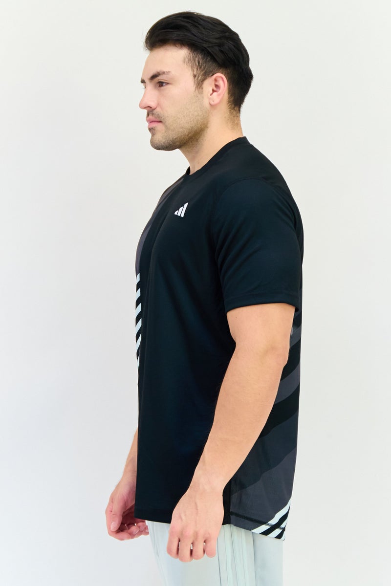 Adidas Men Sportswear Fit Short Sleeves Training Jersey Shirt, Black  - Image 2