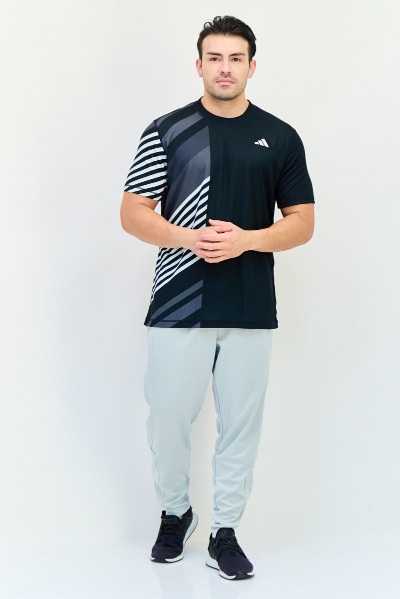Adidas Men Sportswear Fit Short Sleeves Training Jersey Shirt, Black  - Image 4