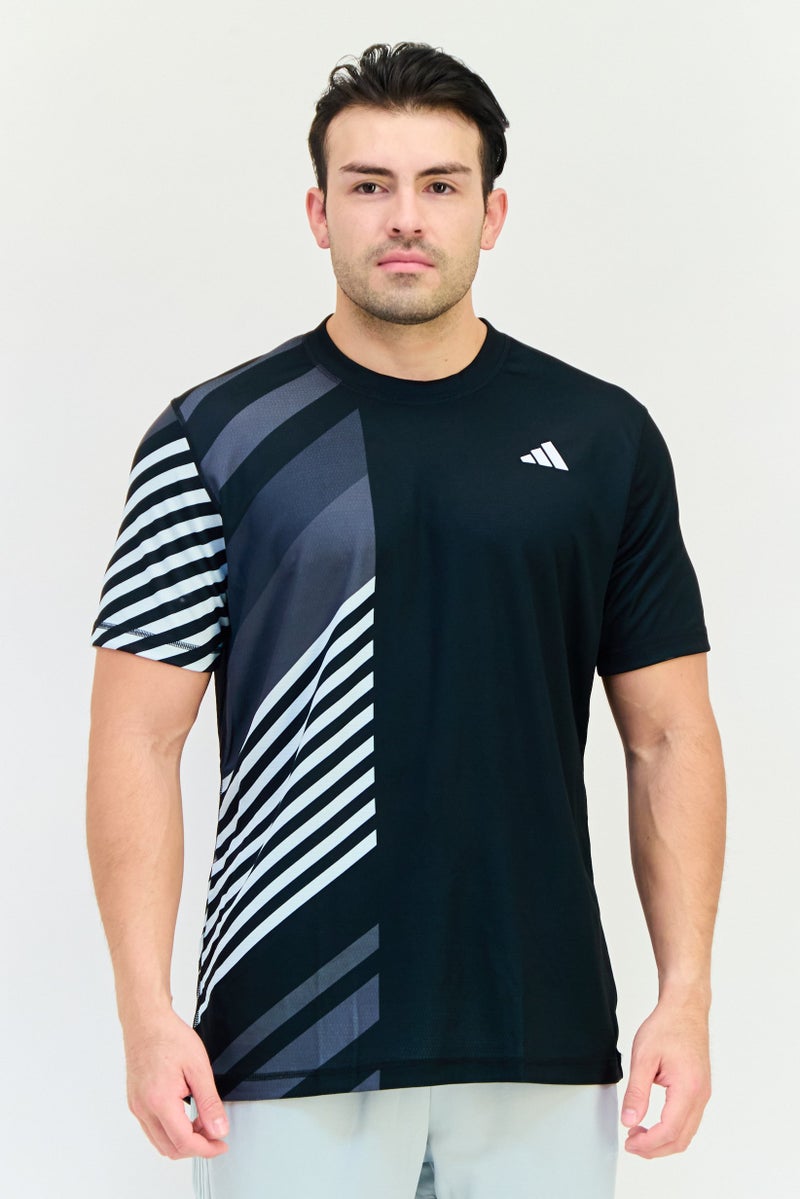 Adidas Men Sportswear Fit Short Sleeves Training Jersey Shirt, Black  - Image 1