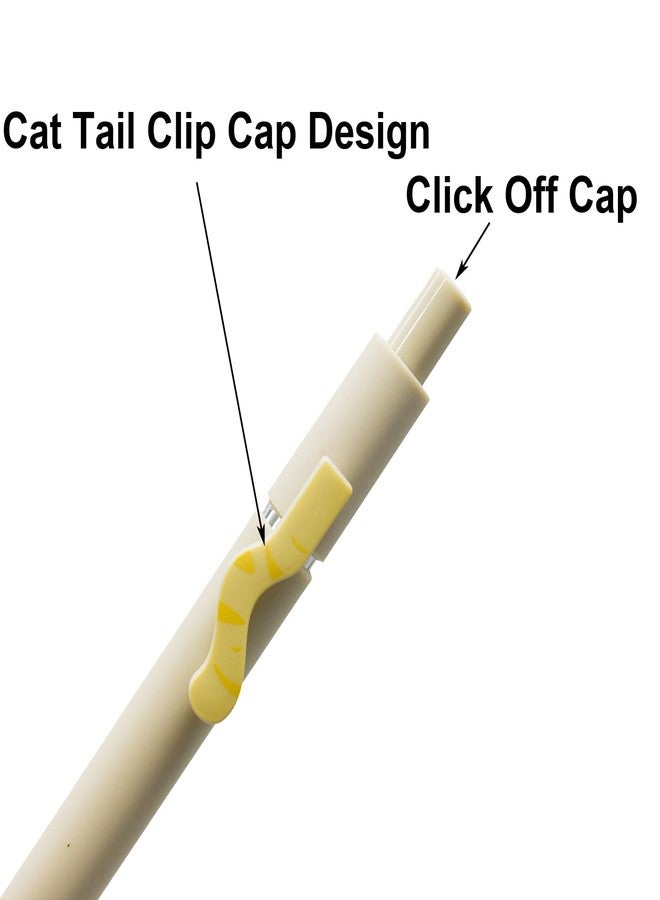 Maydahui 8 Pcs Cute Cat Tail Pens Retractable Kawaii Cat Pens Novelty Animal Tail Click Rollerball Pens Black Ink for Cat Lovers Shcool Supplies Office - Image 4