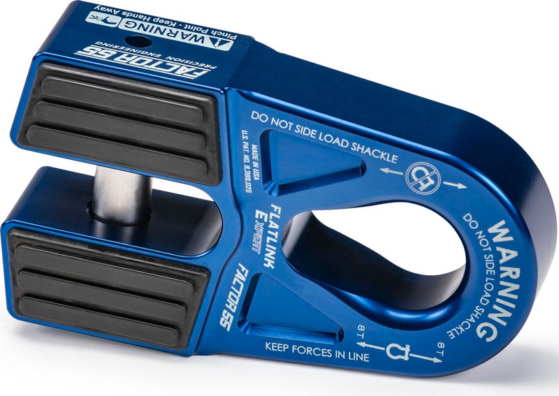 Factor 55 Flatlink E Closed Winch System Compatible with All Roller Fairlead License Plate Brackets Blue