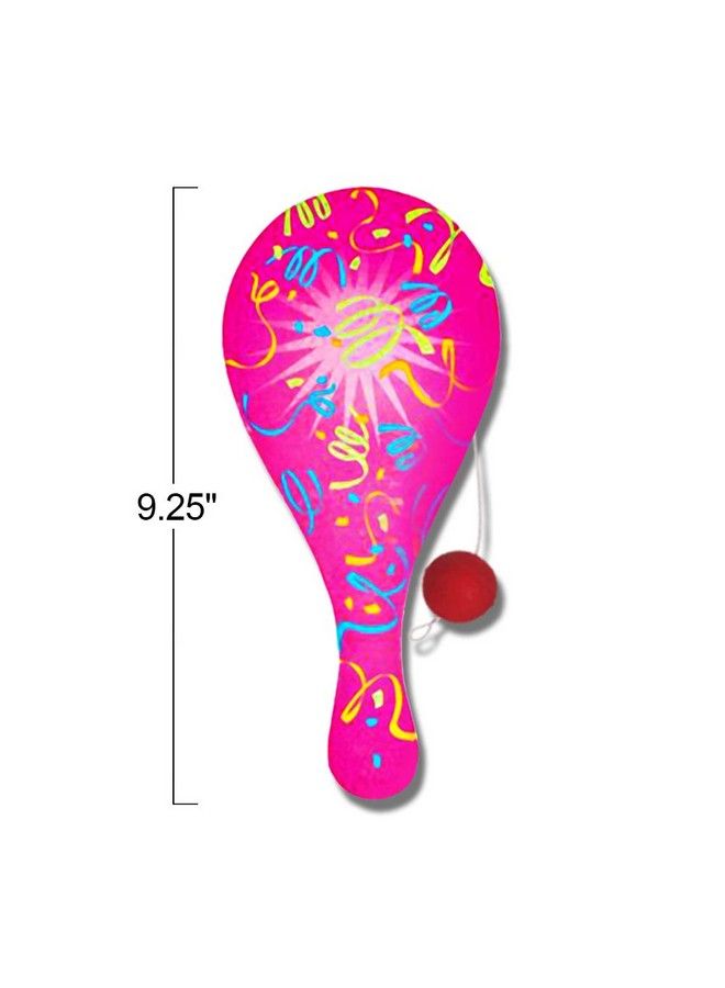 ArtCreativity Neon Paddle Balls Pack Of 12 9.25 Inch Plastic Paddleball With String Assorted Bright Colors Great Party Favors Goodie Bag Fillers Fun Activity Toys For Kids - Image 4