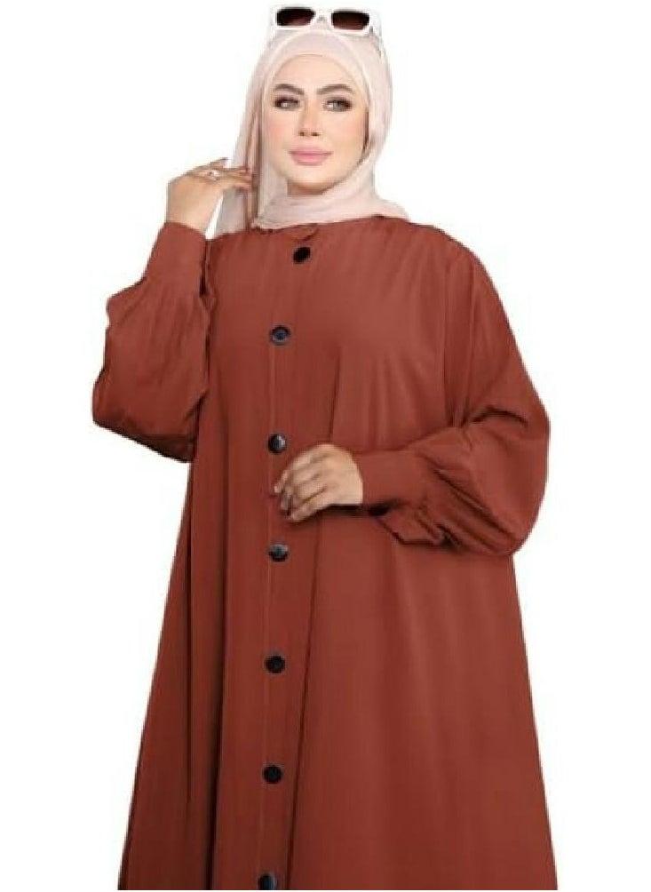 Abaya Crepe abaya without a veil, one size, fits up to 120 kilos for women