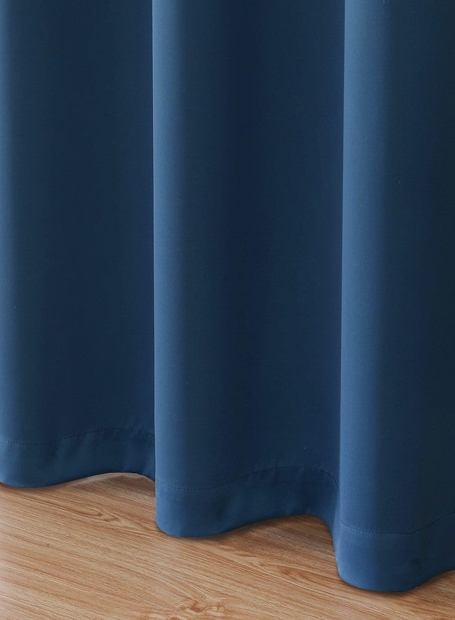 Upcortinassi Fire Retardant Curtains for College Dorm Bedroom Room Divider Schools Hospital Navy Blue 52 x 108 2 Panels - Image 5