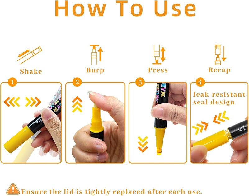 Artecho 12 Colors Liquid Chalk Markers with 6mm Reversible Tip Pens - Image 3