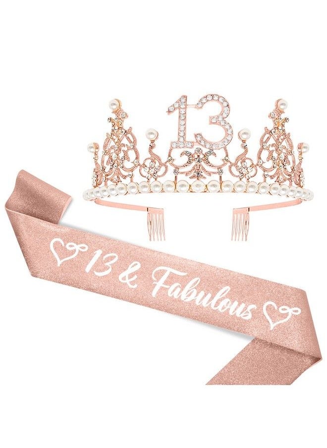 PARIS PRODUCTS CO. - 13Th Birthday Sash And Tiara For Women Happy 13Th Birthday Decorations For Girls Official Teenager Birthday Decorations Teenage Girls Gifts Ideas Gifts 13 Year Old Girl - Image 1