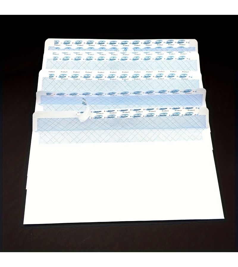 50 White Self Sealing Envelopes 8 86 X 4 53 Inch Matte End Blue Security Tape For Weddings Valentine S Day Engagements - Image 4