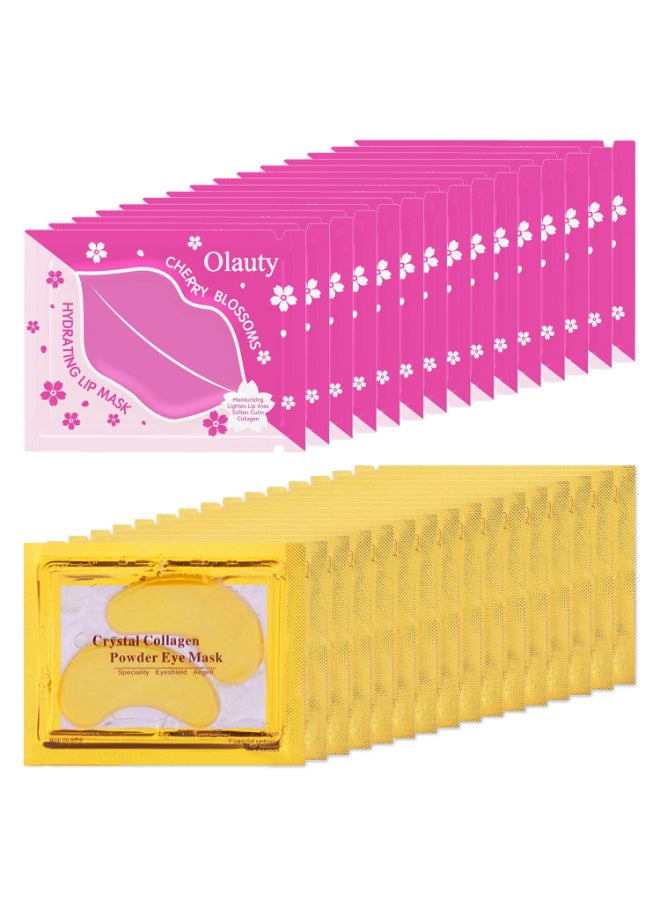 Eakroo 30 Pairs Lip Mask and Under Eye Patches Crystal Collagen Eye Mask for Puffy Eyes Effectively Nourishes Eye Masks Skincare Face Mask Bulk Galentines Day Party Favors Galentines Party Favors - Image 2