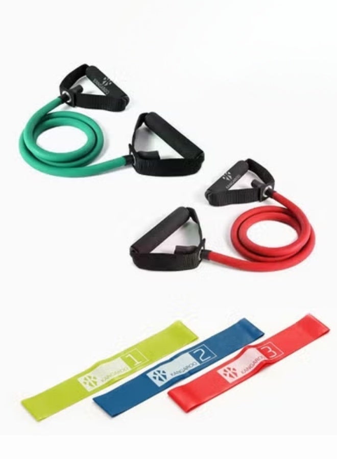 كانجرو 2 مستويات من حبال المقاومه مع ٣ مستويات من رباط مطاط المقاومة - Image 1