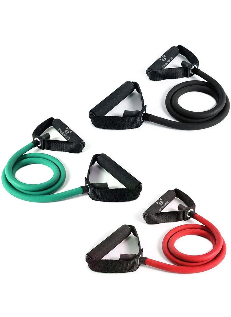 KANGAROO - 3 levels of resistance bands with 3 levels of  resistance rubber bands - Image 1