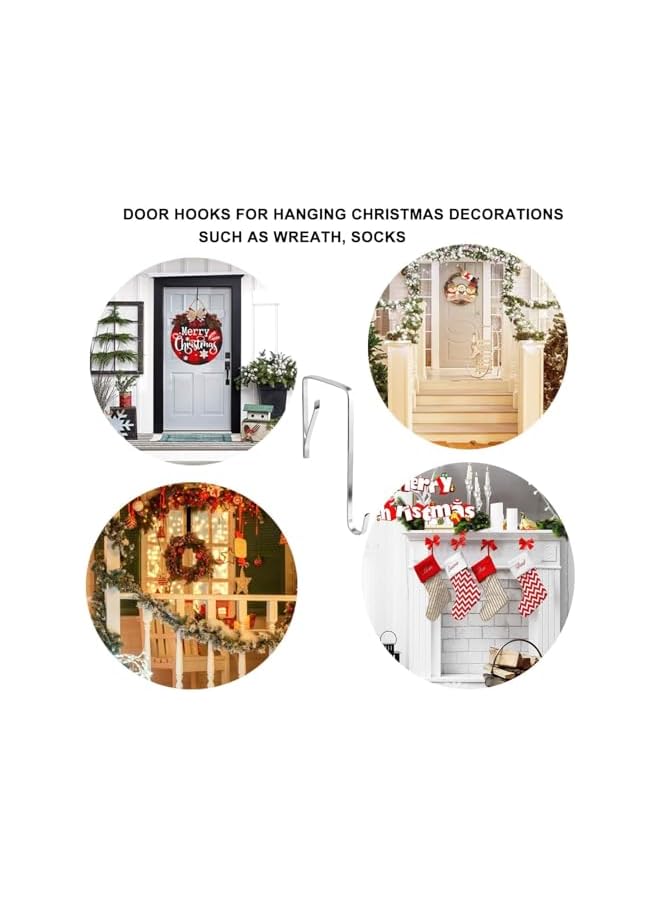 promass Over the Door Hooks, 12 Pcs Adjustable Metal Door Hangers, Heavy Duty Stainless Steel Door Hooks, Sturdy Over Door Hooks for Living Room, Bathroom, Bedroom, Hanging Keys, Hats, Towels - Image 4