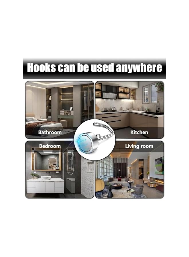 PROMASS promass Magnetic Hooks, 10Pcs Heavy Duty Magnetic Hooks for Cruise Cabins, 25LBS Powerful Magnets with Rotatable Hooks for Refrigerator, Hanging, Grill, Locker, Metal Door (Diameter 16mm/0.62inch)  - Image 5