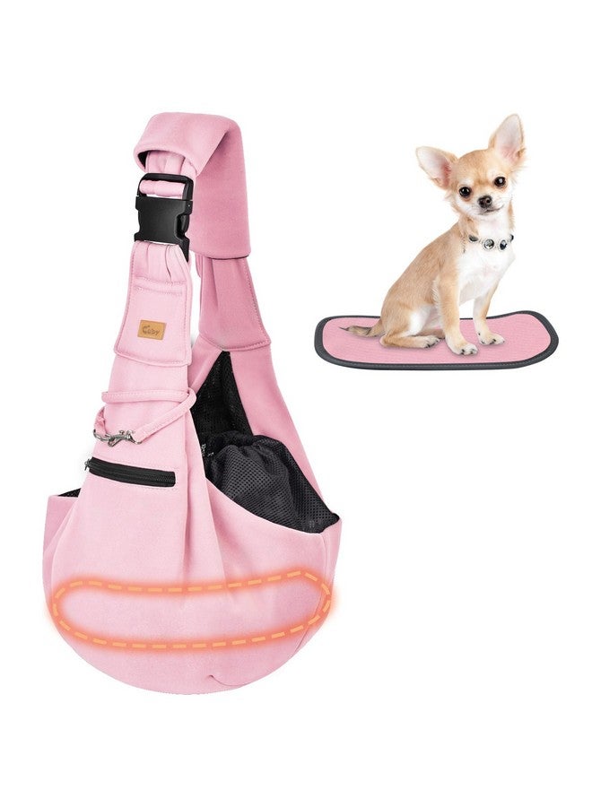 CUBY CUBY Dog and Cat Sling Carrier - Hands Free Reversible Pet Papoose Bag - Soft Pouch and Tote Design - Suitable for Puppy, Small Dogs Cats Outdoor (Pink Senior, Adjust Strap 2.0) - Image 1