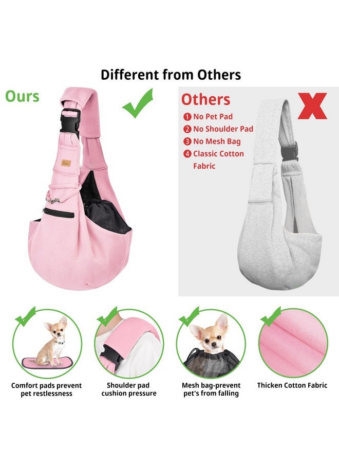 CUBY CUBY Dog and Cat Sling Carrier - Hands Free Reversible Pet Papoose Bag - Soft Pouch and Tote Design - Suitable for Puppy, Small Dogs Cats Outdoor (Pink Senior, Adjust Strap 2.0) - Image 2