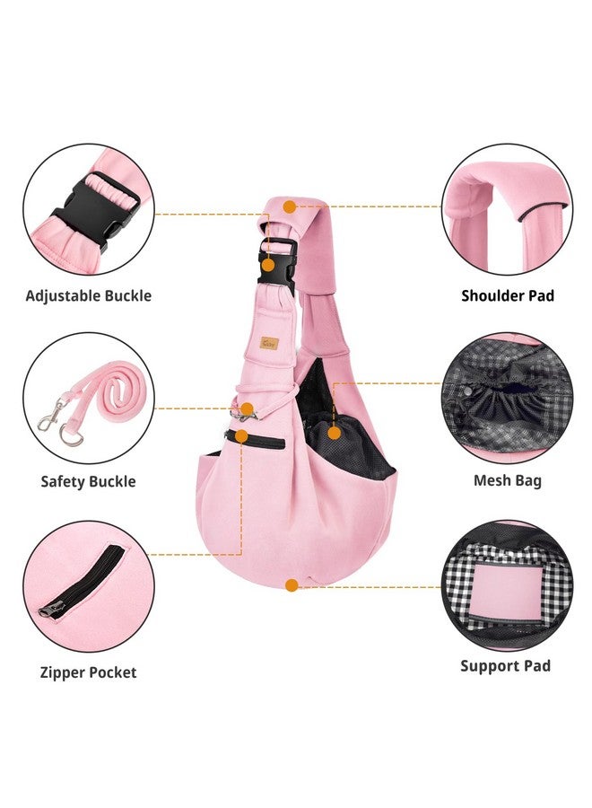 CUBY CUBY Dog and Cat Sling Carrier - Hands Free Reversible Pet Papoose Bag - Soft Pouch and Tote Design - Suitable for Puppy, Small Dogs Cats Outdoor (Pink Senior, Adjust Strap 2.0) - Image 5