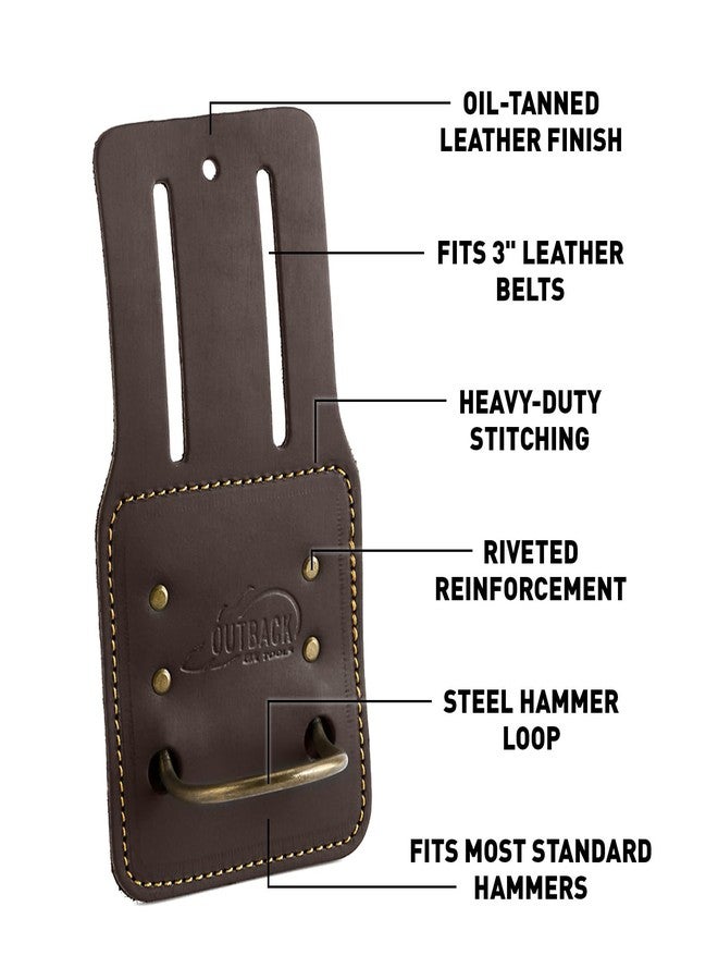 OX Tools Top Grain Leather Hammer Holder with Steel Hammer Loop - Durable Oil Tanned Leather Hammer Tool Holster for Tool Belt - Hammer Holder for Belt with Metal Ring OX-P263401 - Image 2
