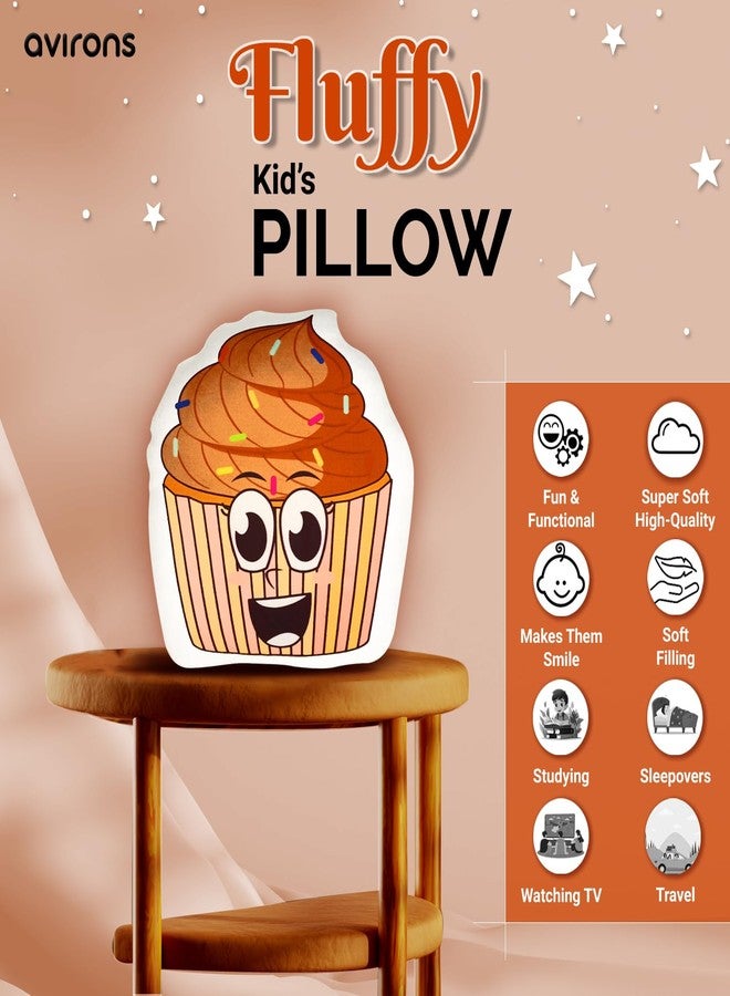 Avirons Fun Muffins Face Pillow - Soft, Plush, and Cozy Companion for Kids, Ideal for Sleep, Play, or Relaxing, Adding Sweet Charm and Comfort to Their Room or Play Area - Image 3