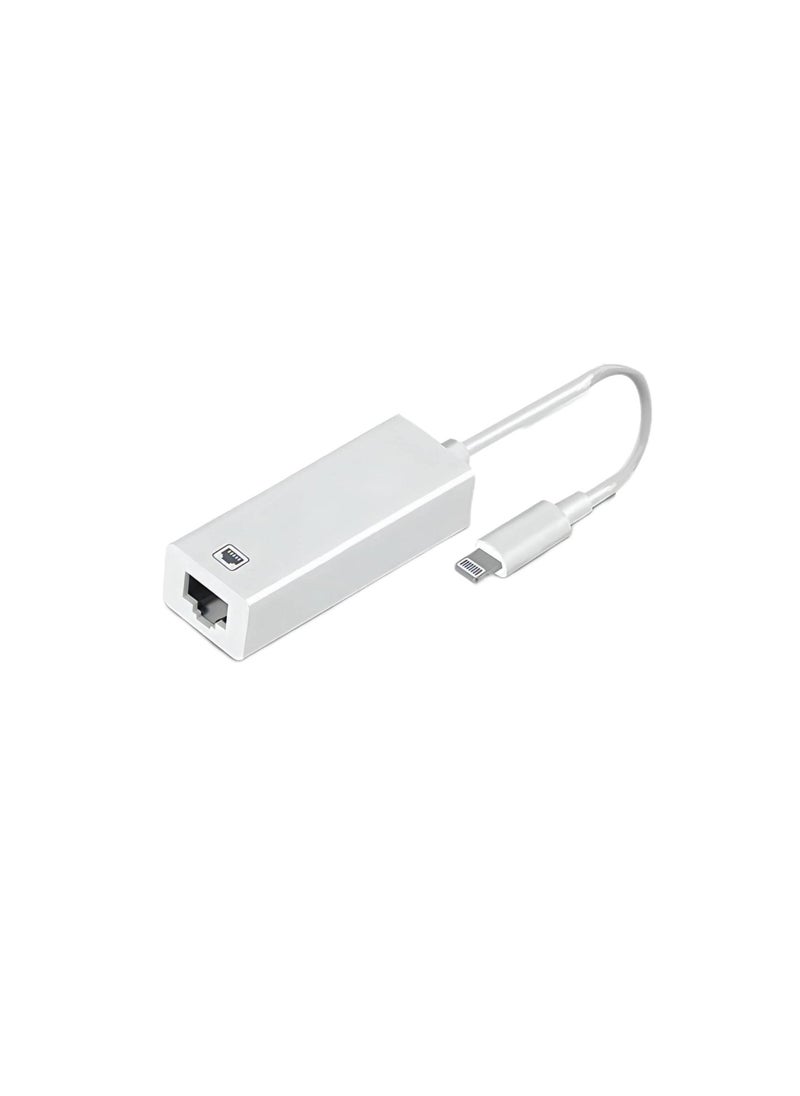 SYOSI - Lightning to Ethernet Adapter, RJ45 Ethernet LAN Network Adapter Cable with 8 Pin Connector Compatible with iPhone 13/12/11/XS/XR/X/8/7/iPad/iPod, Plug and Play, Supports 100Mbps [MFi Certified] - Image 1
