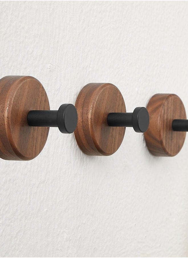 Sweet Life 4 Pack Adhesive Hooks, Premium Wood Wall Coat Hooks Wall Mounted for Hanging Purse, Hats, Pictures Keys Coats Bags and Robe (Up to 15lbs)  - Image 3