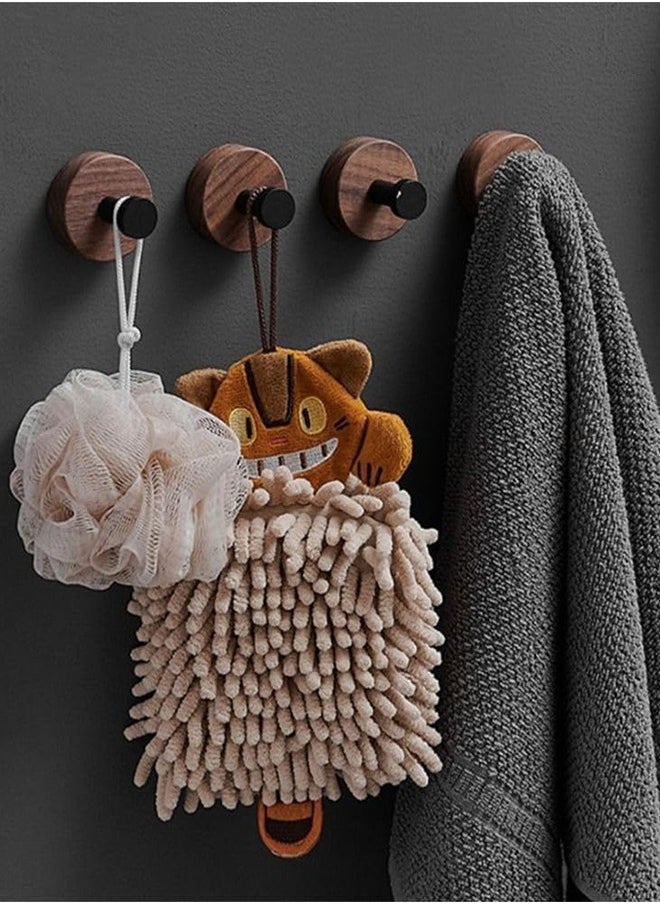 Sweet Life 4 Pack Adhesive Hooks, Premium Wood Wall Coat Hooks Wall Mounted for Hanging Purse, Hats, Pictures Keys Coats Bags and Robe (Up to 15lbs)  - Image 2