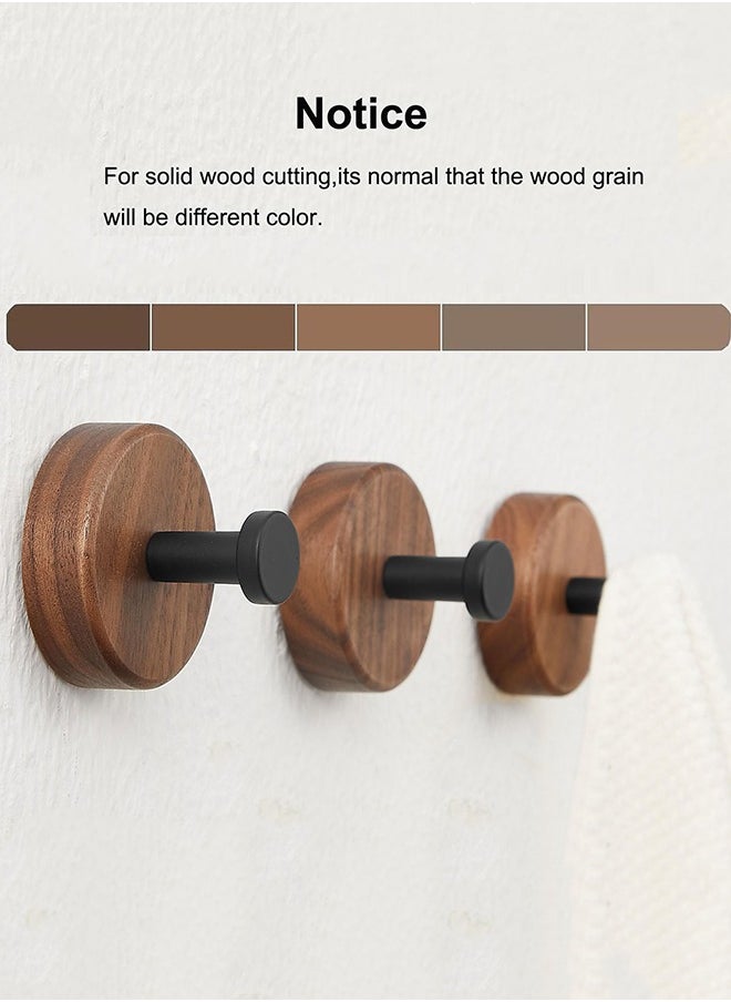 Sweet Life 4 Pack Adhesive Hooks, Premium Wood Wall Coat Hooks Wall Mounted for Hanging Purse, Hats, Pictures Keys Coats Bags and Robe (Up to 15lbs)  - Image 4