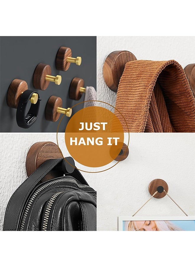 4 Pack Adhesive Hooks, Premium Wood Wall Coat Hooks Wall Mounted for Hanging Purse, Hats, Pictures Keys Coats Bags and Robe (Up to 15lbs) - pzsku/Z690C41C127EBE0407CDFZ/45/_/1727081208/5df61779-513e-442a-b1cd-b9e74c92407c