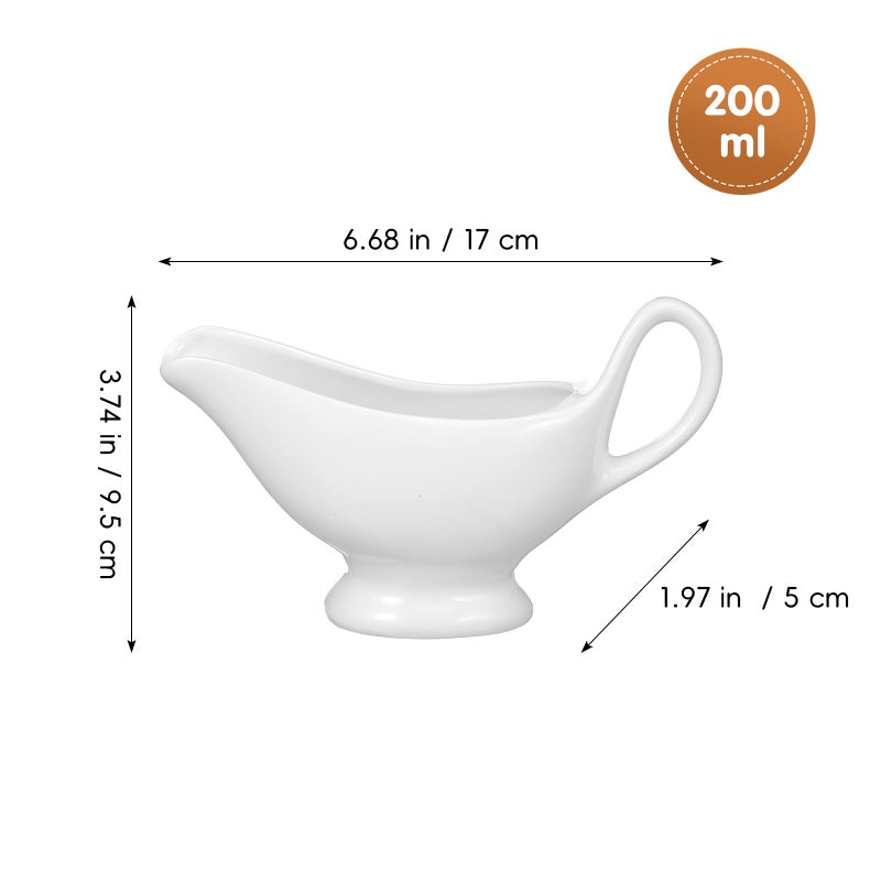 1Pc Ceramic Gravy Boat Simple Tomato Sauce Jug Home Seasoning Storage Container - Image 4