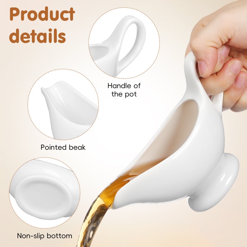 1Pc Ceramic Gravy Boat Simple Tomato Sauce Jug Home Seasoning Storage Container - Image 3
