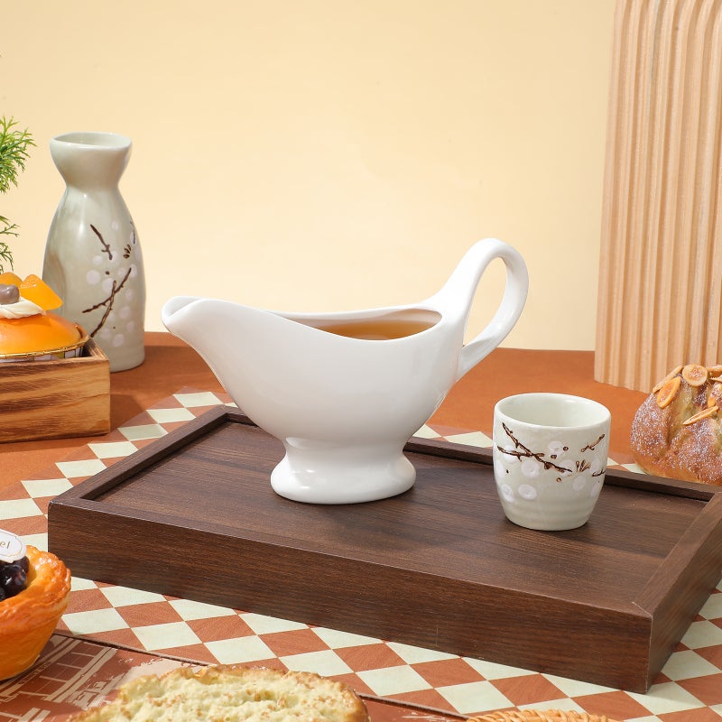 1Pc Ceramic Gravy Boat Simple Tomato Sauce Jug Home Seasoning Storage Container - Image 5