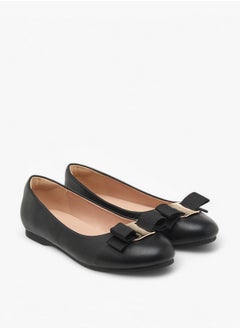 Little Missy Girls Bow Accent Slip-On Ballerina Shoes  - Image 1