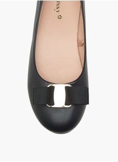 Little Missy Girls Bow Accent Slip-On Ballerina Shoes  - Image 4