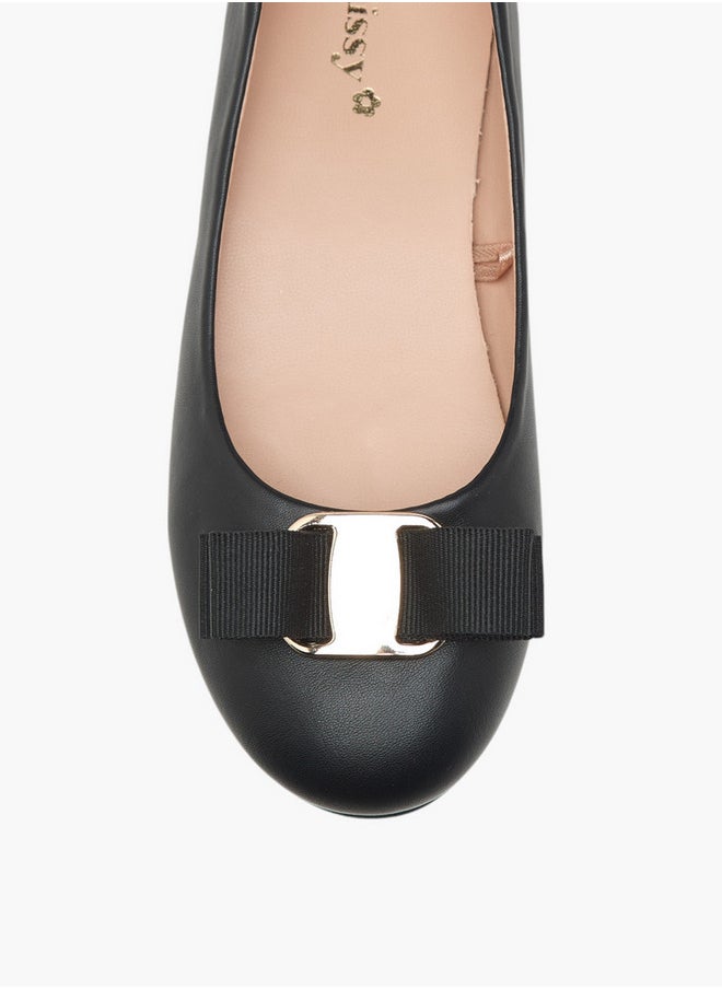 Little Missy Girls Bow Accent Slip-On Ballerina Shoes  - Image 4