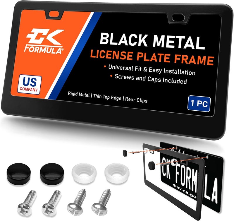CK Formula Black Metal License Plate Frame - Image 1