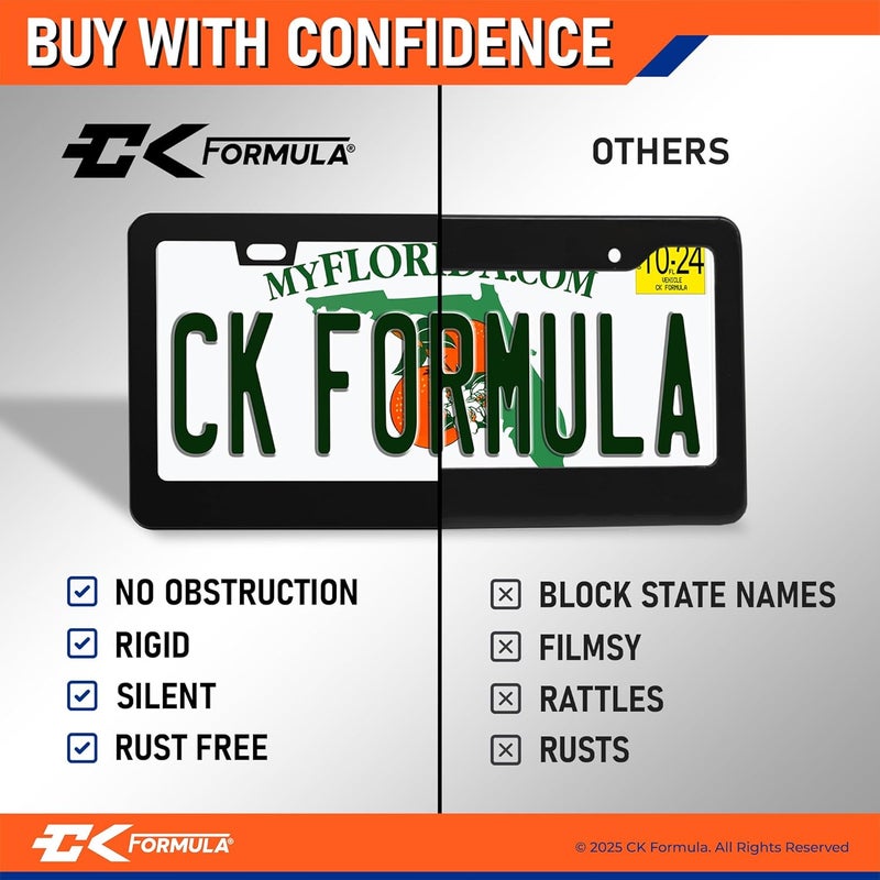 CK Formula Black Metal License Plate Frame - Image 5