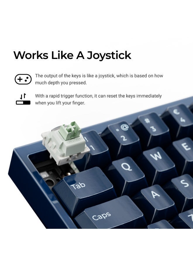 كيشرون لوحة مفاتيح Keychron Q16 HE 8K للألعاب سلكية، تخطيط مضغوط 65%، هيكل ومفاتيح سيراميك، مفاتيح مغناطيسية Lime، معدل استقصاء 8000 هرتز، قابلة للتبديل الساخن، كحلي - Image 5