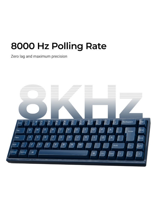 كيشرون لوحة مفاتيح Keychron Q16 HE 8K للألعاب سلكية، تخطيط مضغوط 65%، هيكل ومفاتيح سيراميك، مفاتيح مغناطيسية Lime، معدل استقصاء 8000 هرتز، قابلة للتبديل الساخن، كحلي - Image 2
