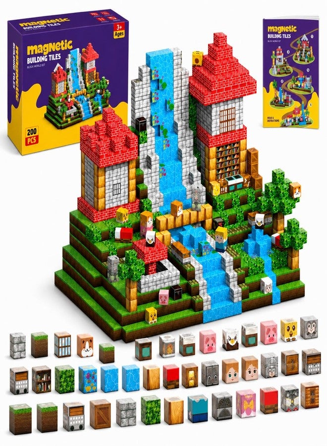 AuroraSynth 200PCS Magnetic Blocks - 0.8in Magnetic Building Blocks Cubes, Magnet Toys for Kids, Stacking Construction Magnets, School STEM Toys Birthday for Boys & Girls Ages 3+ - Image 1