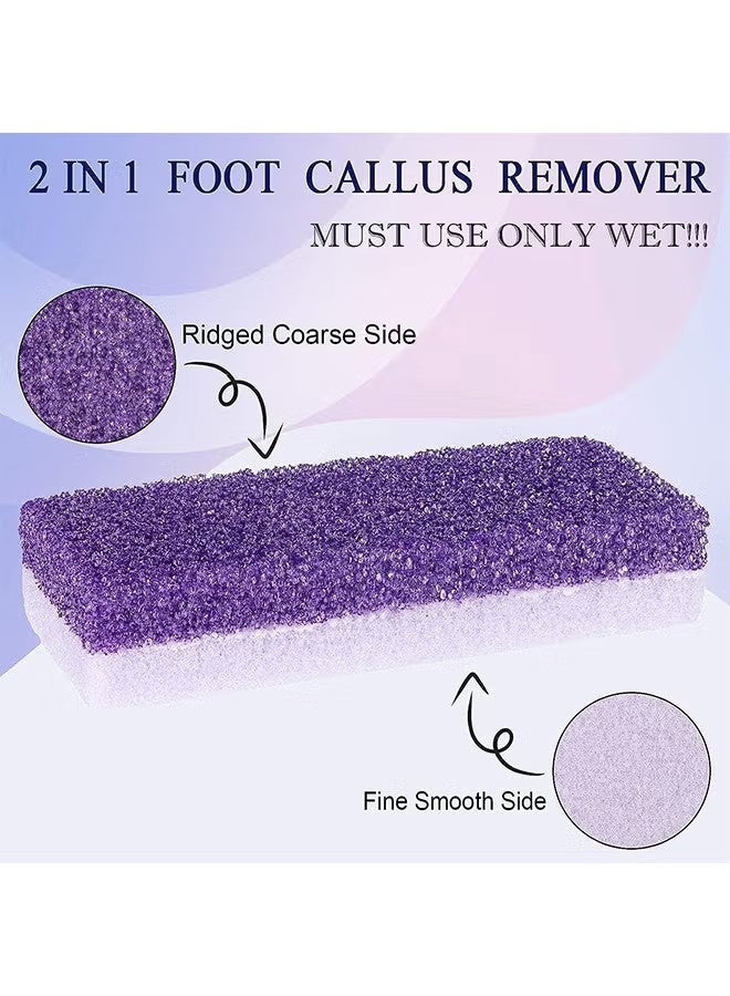 YJ 5-Piece Dual-Sided Callus Remover Exfoliating Tool, Foot Scrubber & Callus Remover, Pumice Sponge for Dead Skin Removal on Feet Hands and Body (Purple) - Image 3