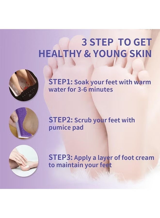 YJ 5-Piece Dual-Sided Callus Remover Exfoliating Tool, Foot Scrubber & Callus Remover, Pumice Sponge for Dead Skin Removal on Feet Hands and Body (Purple) - Image 4