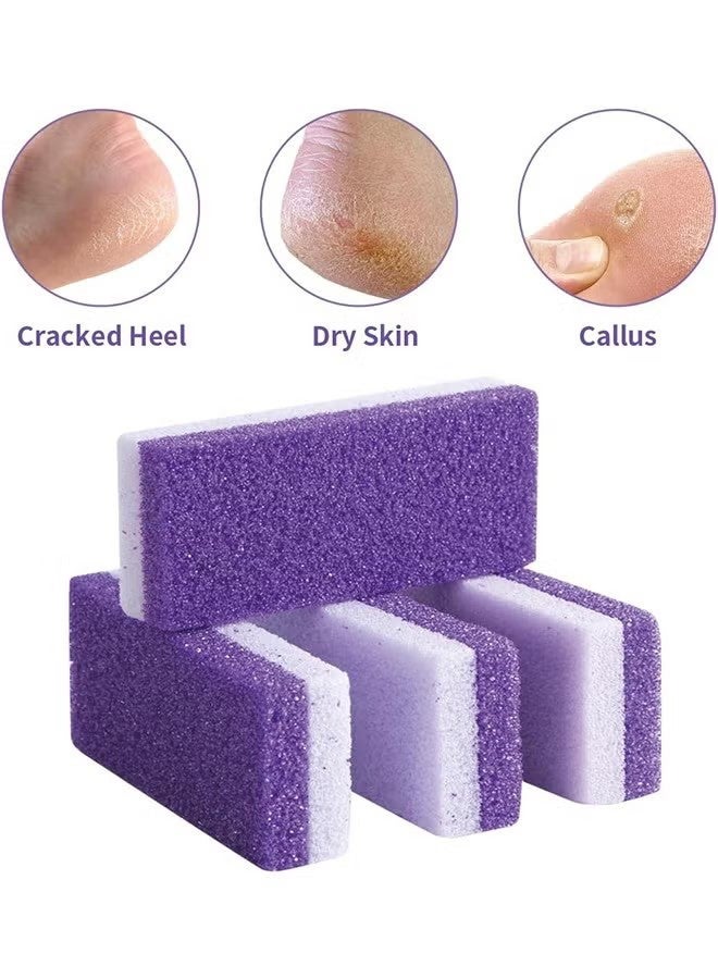 YJ 5-Piece Dual-Sided Callus Remover Exfoliating Tool, Foot Scrubber & Callus Remover, Pumice Sponge for Dead Skin Removal on Feet Hands and Body (Purple) - Image 5