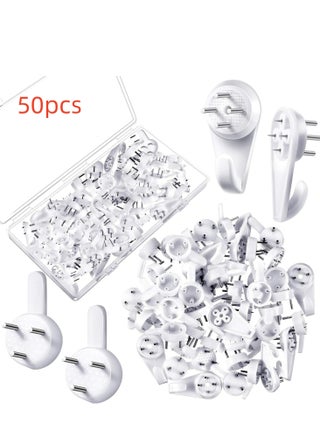 50 Pieces Plastic Hardwall Hanger Hooks, Non-Mark Hook, Concrete Hanging Hooks Non-Trace Hanging Kit, Invisible Nail Wall Hooks for Hardware Concrete Walls Picture Frame S/M Size (Basic Style) - pzsku/Z690C8F14E836F6AAB096Z/45/_/1715691522/f8c66d49-5551-480a-94ec-af8f9ab6b849