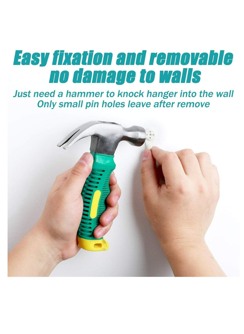 50 Pieces Plastic Hardwall Hanger Hooks, Non-Mark Hook, Concrete Hanging Hooks Non-Trace Hanging Kit, Invisible Nail Wall Hooks for Hardware Concrete Walls Picture Frame S/M Size (Basic Style)