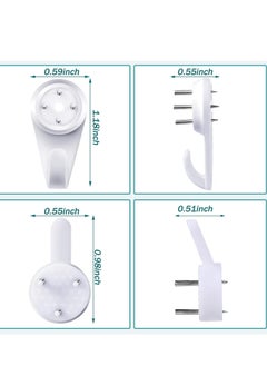 Generic 50 Pieces Plastic Hardwall Hanger Hooks, Non-Mark Hook, Concrete Hanging Hooks Non-Trace Hanging Kit, Invisible Nail Wall Hooks for Hardware Concrete Walls Picture Frame S/M Size (Basic Style)  - Image 2