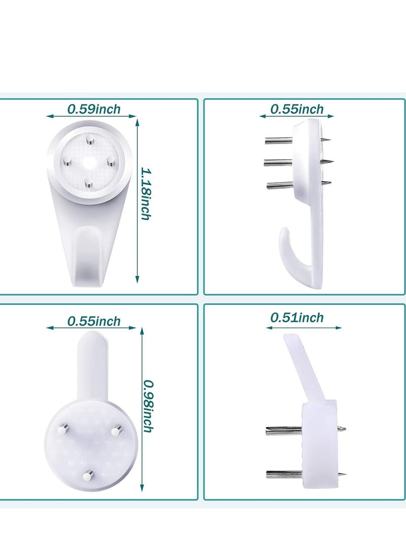 Generic 50 Pieces Plastic Hardwall Hanger Hooks, Non-Mark Hook, Concrete Hanging Hooks Non-Trace Hanging Kit, Invisible Nail Wall Hooks for Hardware Concrete Walls Picture Frame S/M Size (Basic Style)  - Image 2