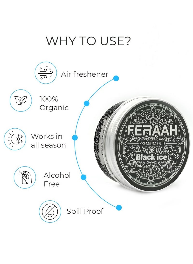 معطر جو فراه عود سيريز بلاك آيس 42 جرام - رائحة عضوية فاخرة للمنزل والسيارة والمكتب - يدوم حتى 60 يومًا - Image 4