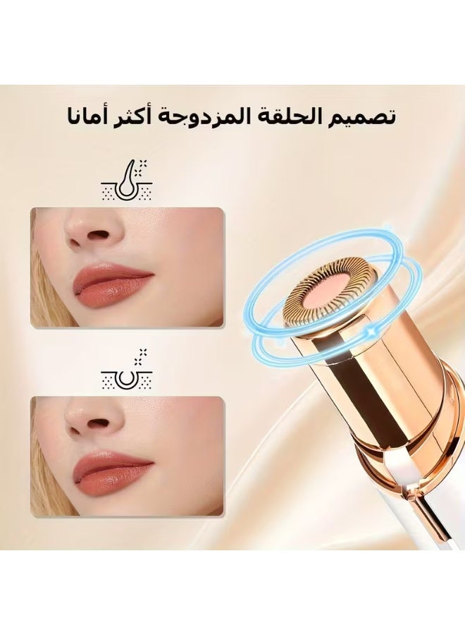 DSP Portable Facial Hair Remover for Women with Gentle Precision Trimming, Smooth Painless Hair Removal & Compact Rose Gold Design for Everyday Beauty Care Battery-Powered Women’s Facial Hair Epilator with Easy Dry Operation, Lightweight Travel-Friendly Size & Safe Hair Removal for Upper Lip, Chin and Facial Areas - white - Image 5
