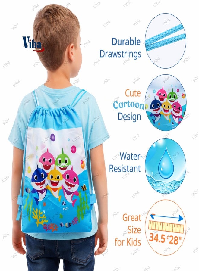 VIBA® Cartoon Drawstring Bags for Kids Birthday Return Gifts (Pack of 12) | Dori Sack Haversack | Reusable Goodie Bags for Boys & Girls | Mixed Designs Party Favor Bags (34.5 x 28 cm) - Image 4