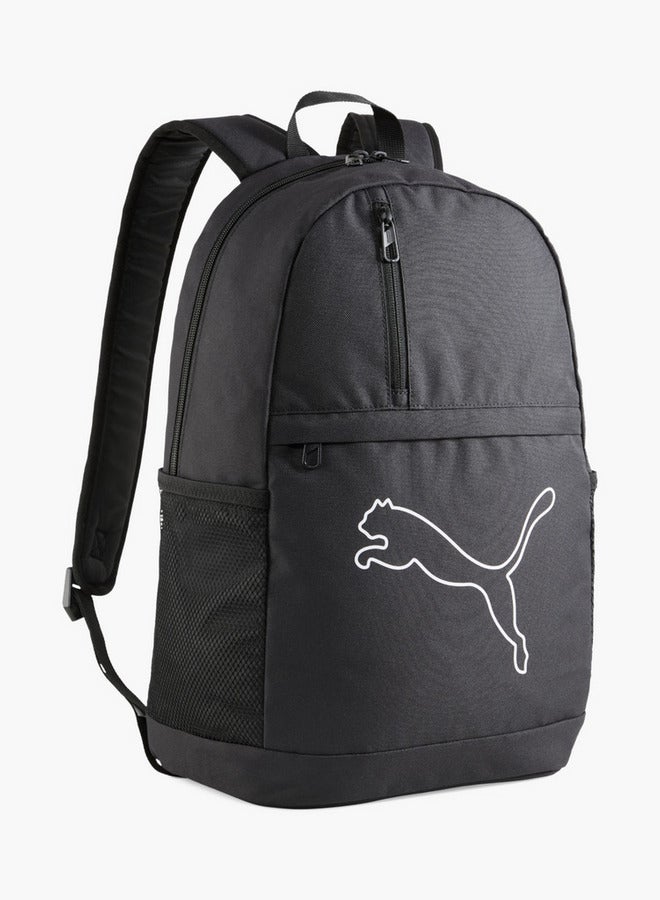 PUMA Logo Print School Backpack with Adjustable Straps and Zip Closure  - Image 1