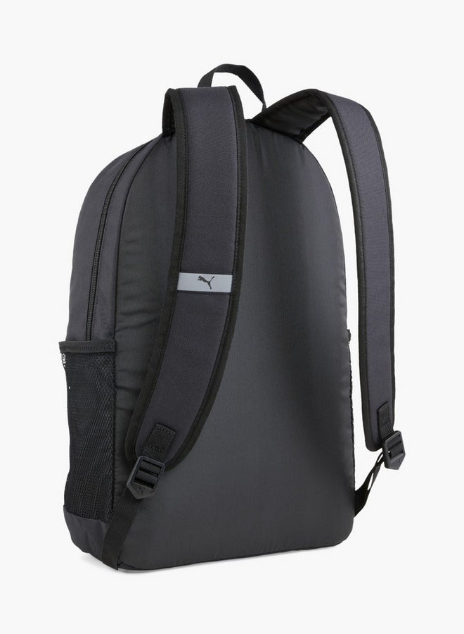 PUMA Logo Print School Backpack with Adjustable Straps and Zip Closure  - Image 3